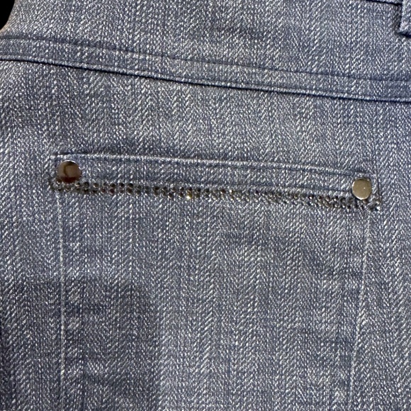 Louna Herringbone Slim Jeans with Rhinestone Pocket Trim – Size M - Picture 9 of 9